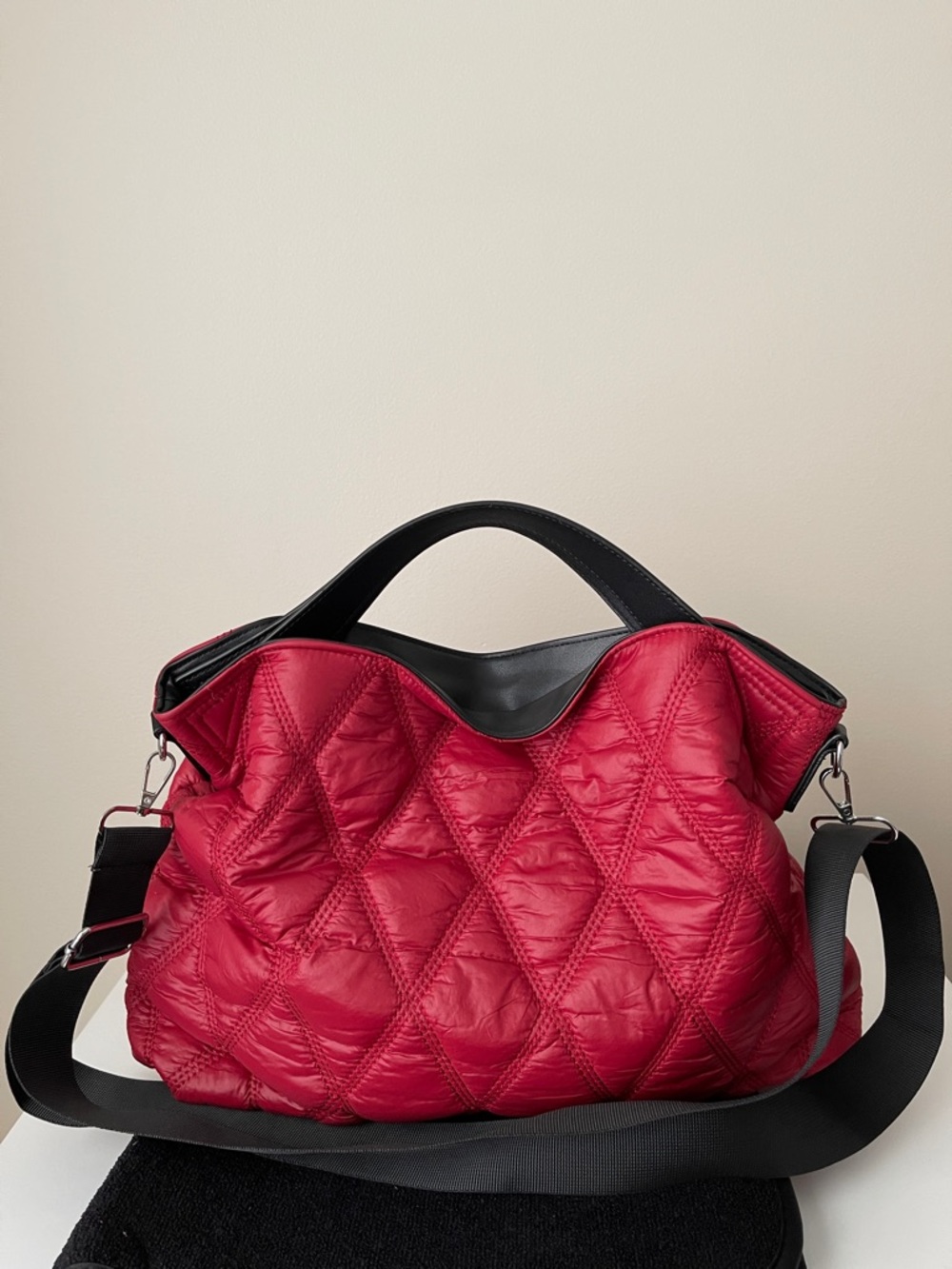 NWOT...Quilted Red Crossbody Bag With Detachable Strap